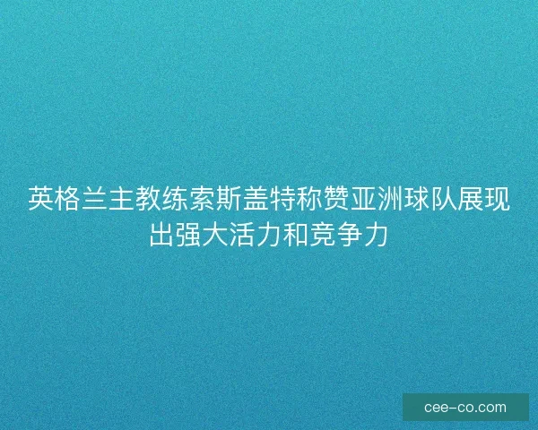 英格兰主教练索斯盖特称赞亚洲球队展现出强大活力和竞争力